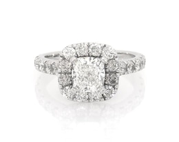 Previously Owned Neil Lane Cushion-Cut Diamond Engagement Ring 2-1/3 ct tw 14K White Gold Size 6