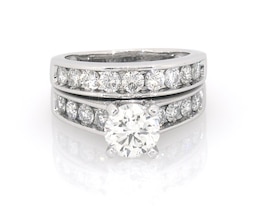 Previously Owned Round-Cut Diamond Bridal Set 2 ct tw 14K White Gold Size 4.25