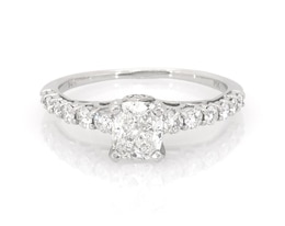 Previously Owned Cushion-Cut Diamond Engagement Ring 1-1/8 ct tw 14K White Gold Size 6