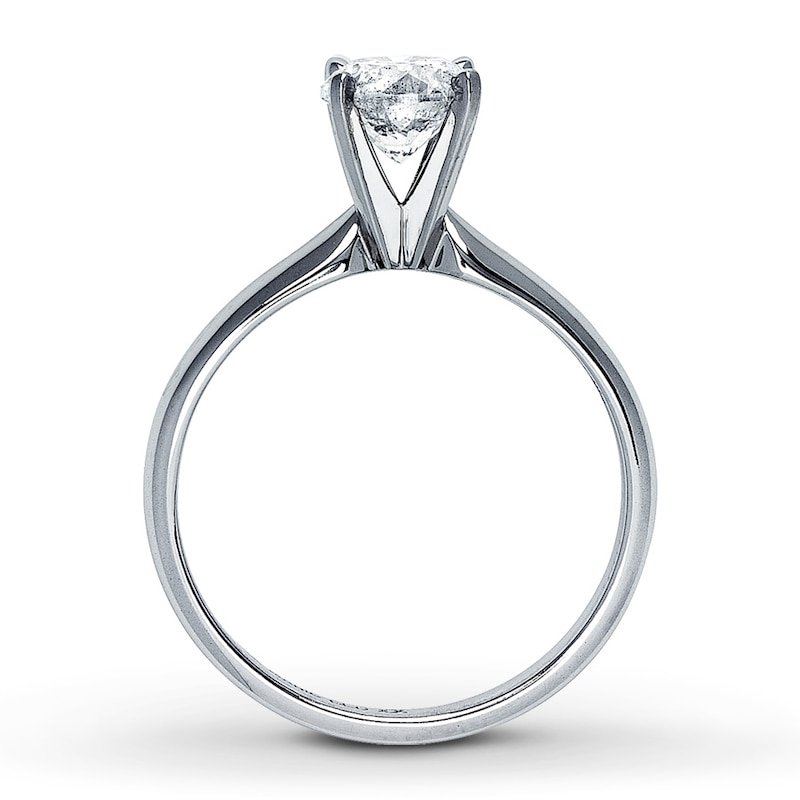 Main Image 2 of Previously Owned Diamond Solitaire Ring 1 carat Round-cut 14K White Gold (I2/I)