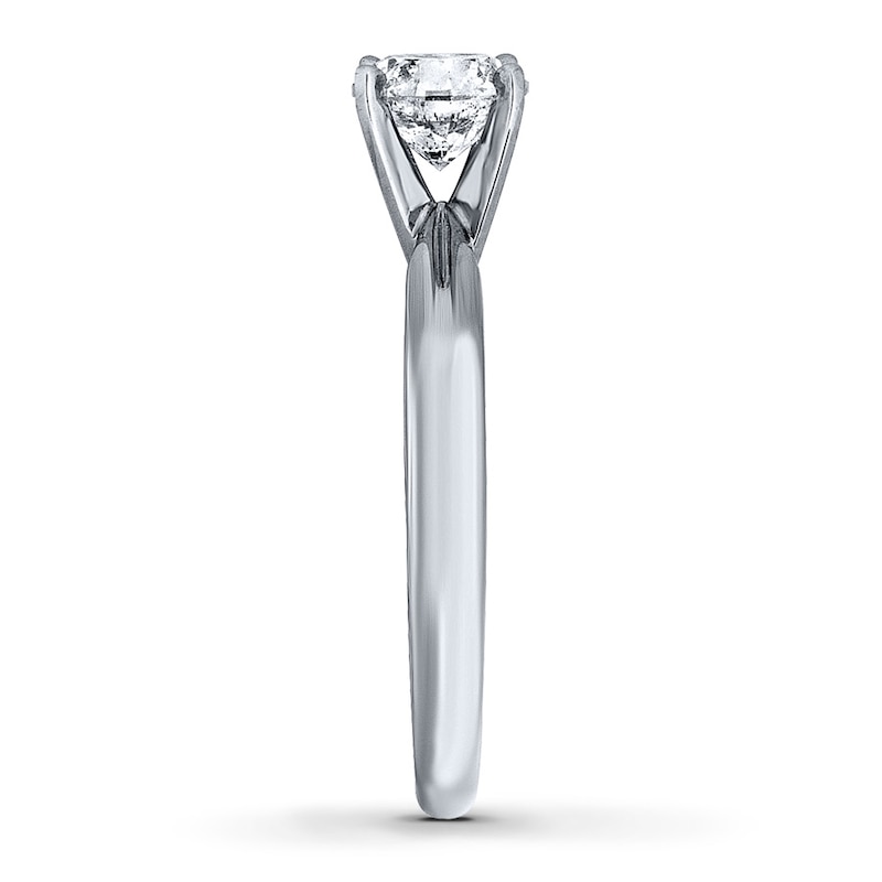 Main Image 3 of Previously Owned Diamond Solitaire Ring 1 carat Round-cut 14K White Gold (I2/I)