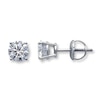 Thumbnail Image 1 of Previously Owned Certified Diamonds 1-1/4 ct tw Round-cut 18K White Gold Earrings (I1/I)