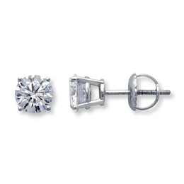 Previously Owned Certified Diamonds 1-1/4 ct tw Round-cut 18K White Gold Earrings (I1/I)