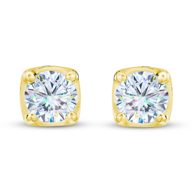 Main Image 2 of Previously Owned THE LEO First Light Diamond Solitaire Earrings 1/2 ct tw 14K Yellow Gold (I1/I)