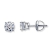Thumbnail Image 1 of Previously Owned Certified Diamond Earrings 1 ct tw Round-cut 18K White Gold (I1/I)