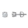 Thumbnail Image 1 of Previously Owned Certified Diamonds 1-1/2 ct tw Round-cut 18K White Gold Earrings (I1/I)