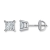 Thumbnail Image 1 of Previously Owned Diamond Earrings 1-1/2 ct tw Princess-cut 14K White Gold (I2/I)