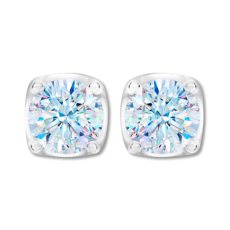 Main Image 2 of Previously Owned THE LEO First Light Diamond Solitaire Earrings 3/4 ct tw 14K White Gold (I1/I)