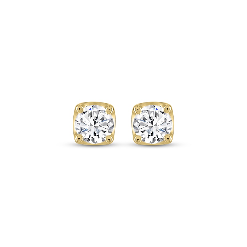 Main Image 2 of Previously Owned THE LEO Legacy Lab-Grown Diamond Round-Cut Solitaire Stud Earrings 1 ct tw 14K Yellow Gold (F/VS2)