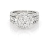 Thumbnail Image 1 of Previously Owned Diamond Scalloped Halo Bridal Set 2 ct tw 14K White Gold Size 7