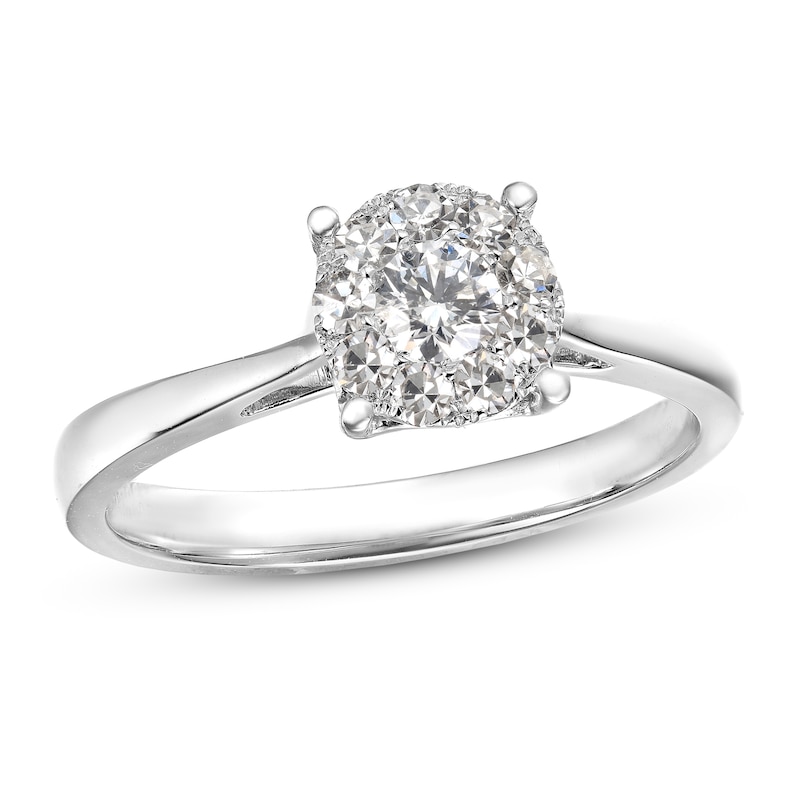 Main Image 1 of Previously Owned Diamond Engagement Ring 1/3 ct tw Round 14K White Gold