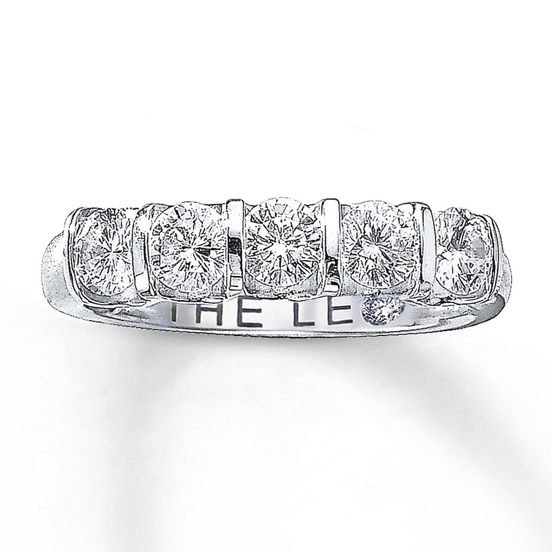 Main Image 1 of Previously Owned Leo Diamond Band 1 ct tw Round-cut 14K White Gold