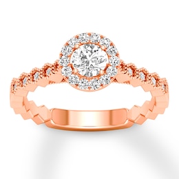 Previously Owned Diamond Promise Ring 1/2 ct tw Round 10K Rose Gold