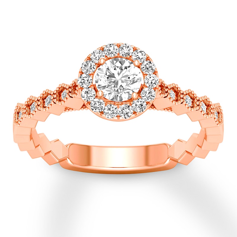 Main Image 1 of Previously Owned Diamond Promise Ring 1/2 ct tw Round 10K Rose Gold