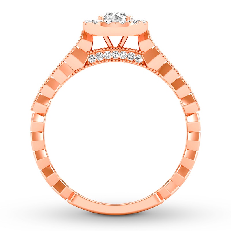 Main Image 2 of Previously Owned Diamond Promise Ring 1/2 ct tw Round 10K Rose Gold