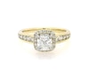 Thumbnail Image 1 of Previously Owned Cushion-Cut Diamond Halo Engagement Ring 1-3/8 ct tw 14K Yellow Gold Size 6.25
