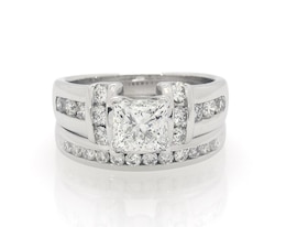 Previously Owned Princess-Cut Diamond Bridal Set 1-7/8 ct tw 14K White Gold Size 5.75