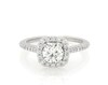 Thumbnail Image 1 of Previously Owned Round-Cut Diamond Cushion Halo Engagement Ring 1 ct tw 14K White Gold Size 6.75
