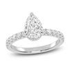 Thumbnail Image 1 of Previously Owned Lab-Grown Pear-Shaped Diamond Engagement Ring 1-1/2 ct tw 14K White Gold