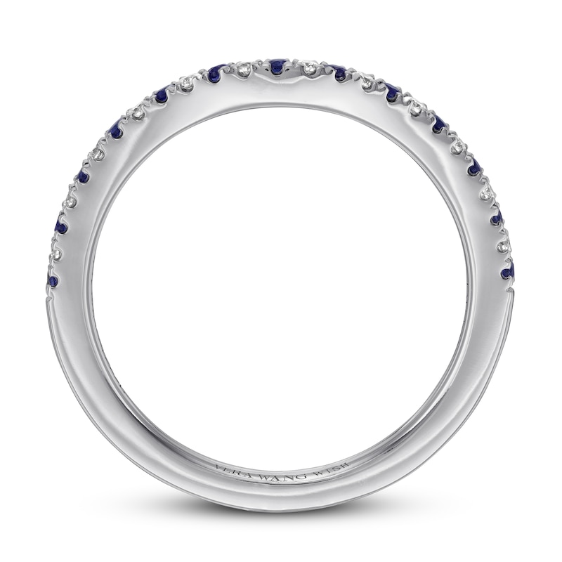 Main Image 2 of Previously Owned Vera Wang WISH Sapphire/Diamond Wedding Band 14K White Gold