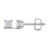 Thumbnail Image 1 of Previously Owned Certified Diamond Solitaire Earrings 1/3 ct tw Princess 14K White Gold (I1/I)