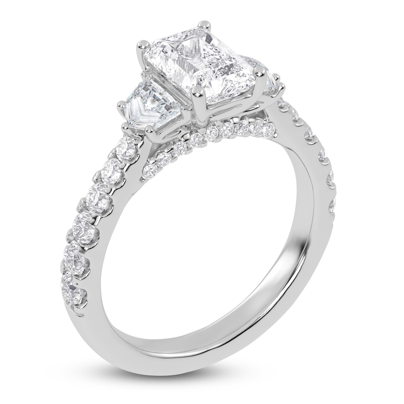 Main Image 2 of Previously Owned Lab-Grown Emerald-Cut Diamond Engagement Ring 2 ct tw 14K White Gold