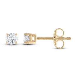 Previously Owned Diamond Solitaire Earrings 3/4 ct tw Round 14K Yellow Gold (I2/I)