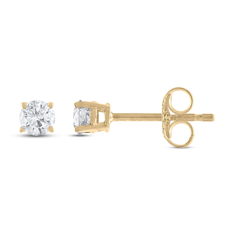 Main Image 2 of Previously Owned Diamond Solitaire Earrings 1/3 ct tw Round 14K Yellow Gold (I2/I)