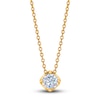 Thumbnail Image 1 of Previously Owned THE LEO First Light Diamond Solitaire Necklace 1/2 carat Round 14K Yellow Gold 19" (I1/I)