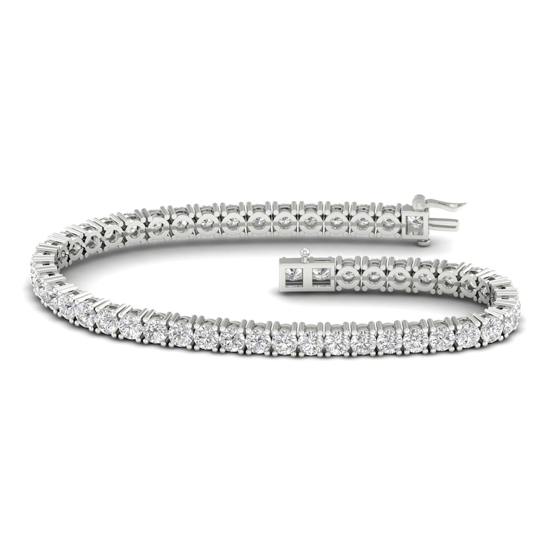 Main Image 1 of Previously Owned Lab-Grown Diamond Tennis Bracelet 10 ct tw Round 14K White Gold