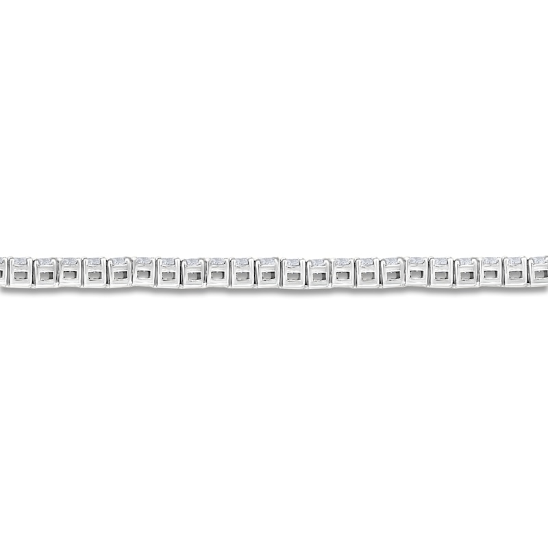 Main Image 3 of Previously Owned Diamond Tennis Necklace 5 ct tw Round 14K White Gold 16.5"