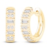 Thumbnail Image 2 of Previously Owned Baguette & Round-Cut Diamond Hoop Earrings 1/4 ct tw 10K Yellow Gold