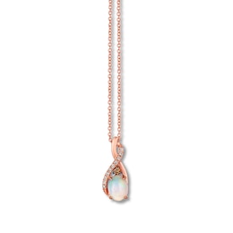 Previously Owned Le Vian Opal Necklace 1/10 ct tw Diamonds 14K Strawberry Gold