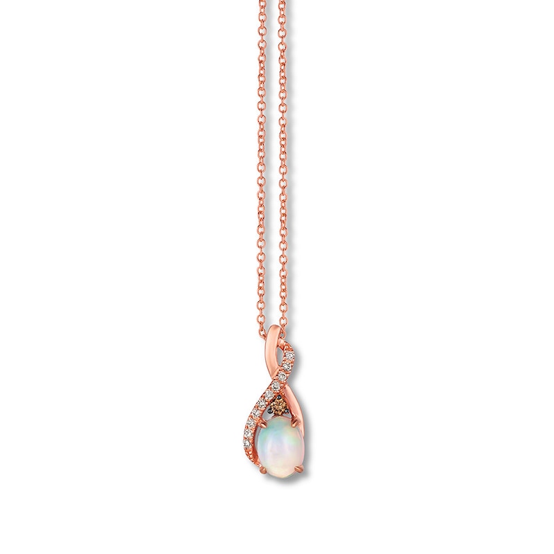Main Image 1 of Previously Owned Le Vian Opal Necklace 1/10 ct tw Diamonds 14K Strawberry Gold