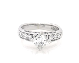 Previously Owned Tilted Princess-Cut Diamond Engagement Ring 1-3/8 ct tw 18K White Gold Size 5