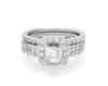 Thumbnail Image 1 of Previously Owned Princess-Cut Diamond Halo Bridal Set 1-3/8 ct tw 14K White Gold Size 6.5