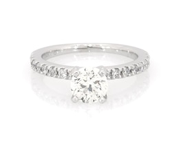 Previously Owned Round-Cut Diamond Engagement Ring 1 ct tw 14K White Gold Size 4.75