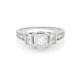 Previously Owned Princess-Cut Diamond Engagement Ring 1-5/8 ct tw 14K White Gold Size 5.25