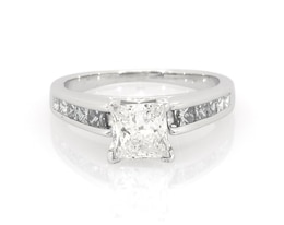 Previously Owned Princess-Cut Diamond Engagement Ring 1-3/8 ct tw 14K White Gold Size 6