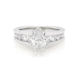 Previously Owned Pear-Shaped Diamond Engagement Ring 1-5/8 ct tw 18K White Gold Size 6