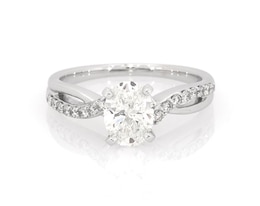 Previously Owned Oval-Cut Diamond Engagement Ring 1-1/8 ct tw 14K White Gold Size 7