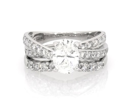 Previously Owned Oval-Cut Diamond Bridal Set 1-3/4 ct tw 14K White Gold Size 5.5