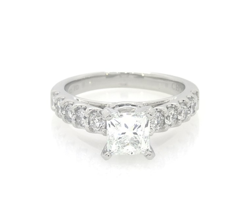 Main Image 1 of Previously Owned Princess-Cut Diamond Engagement Ring 2 ct tw Platinum Size 6.5