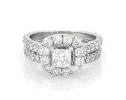 Previously Owned Neil Lane Princess-Cut Diamond Halo Bridal Set 2 ct tw 14K White Gold Size 6.75