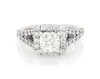 Thumbnail Image 1 of Previously Owned Cushion-Cut Diamond Halo Engagement Ring 2 ct tw 18K White Gold Size 5.25