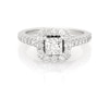 Thumbnail Image 1 of Previously Owned Princess-Cut Diamond Halo Engagement Ring 1-1/8 ct tw 14K White Gold Size 5.5