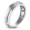 Thumbnail Image 2 of Previously Owned Men's Certified Square-Cut Diamond Wedding Band 1/8 ct tw 14K White Gold