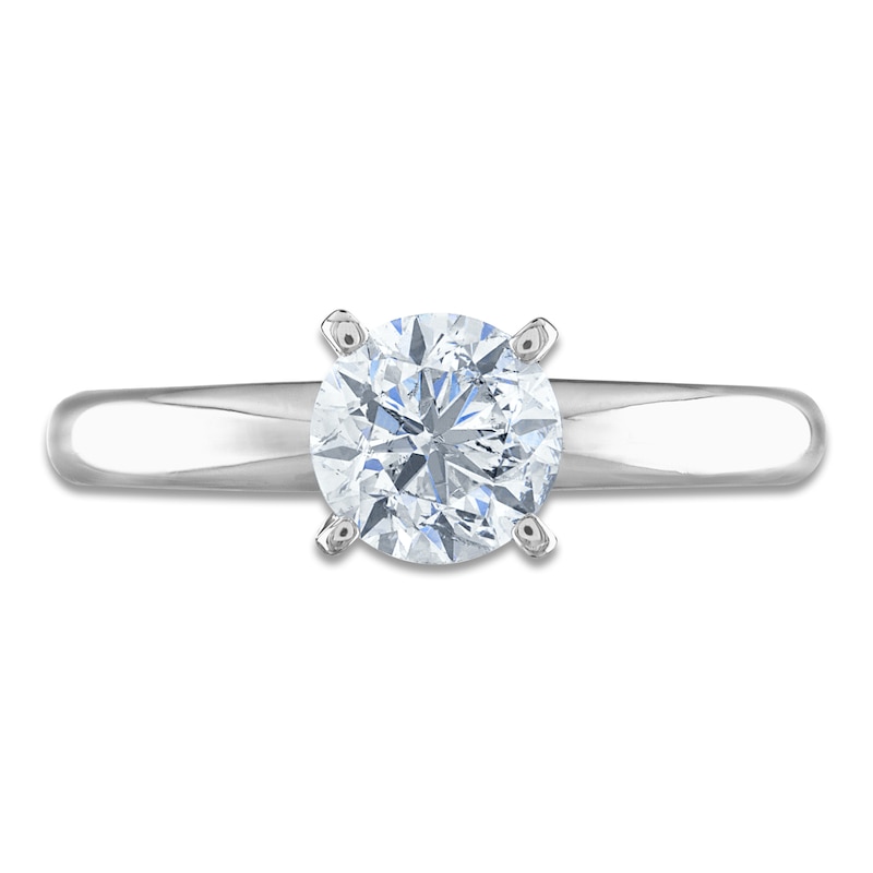 Main Image 3 of Previously Owned Certified Round Diamond Solitaire Engagement Ring 1 ct tw 14K White Gold (I/I1)