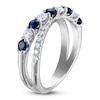 Thumbnail Image 2 of Jared Signature Previously Owned Natural Blue Sapphire & Diamond Crossover Ring 5/8 ct tw 14K White Gold