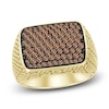 Thumbnail Image 1 of Previously Owned The New Fashioned Men's Brown Diamond Ring 1 ct tw Round 10K Yellow Gold